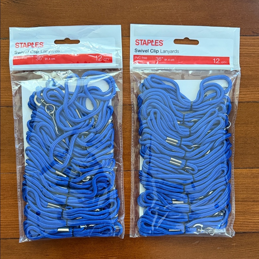 Staples Blue Swivel Clip Lanyards - Pack of 24